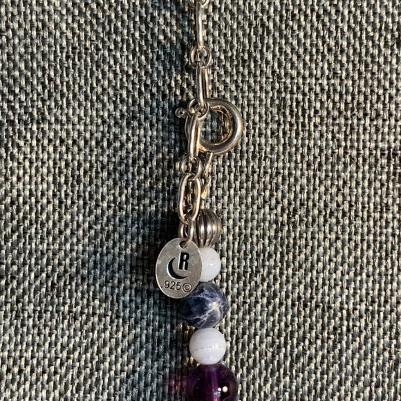 Carolyn Pollack .925 Sterling Amethyst Necklace With Sing Bird Charms. (411) - Picture 4 of 6